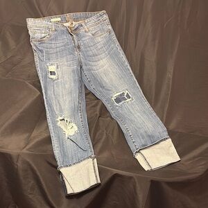Kut from the Klot Distressed Cameron Straight Leg Distressed Boyfriend Jeans